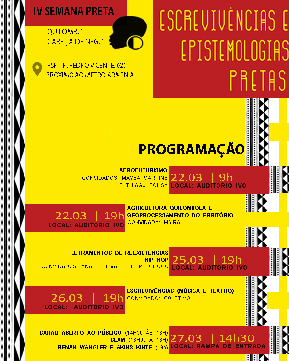 PROGRAMACAO SEMANA PRETA