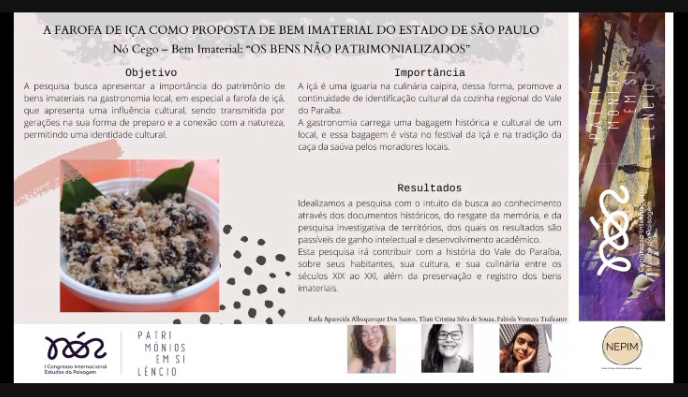Apresentação do trabalho “Farofa de içá como proposta de bem imaterial do estado de São Paulo”