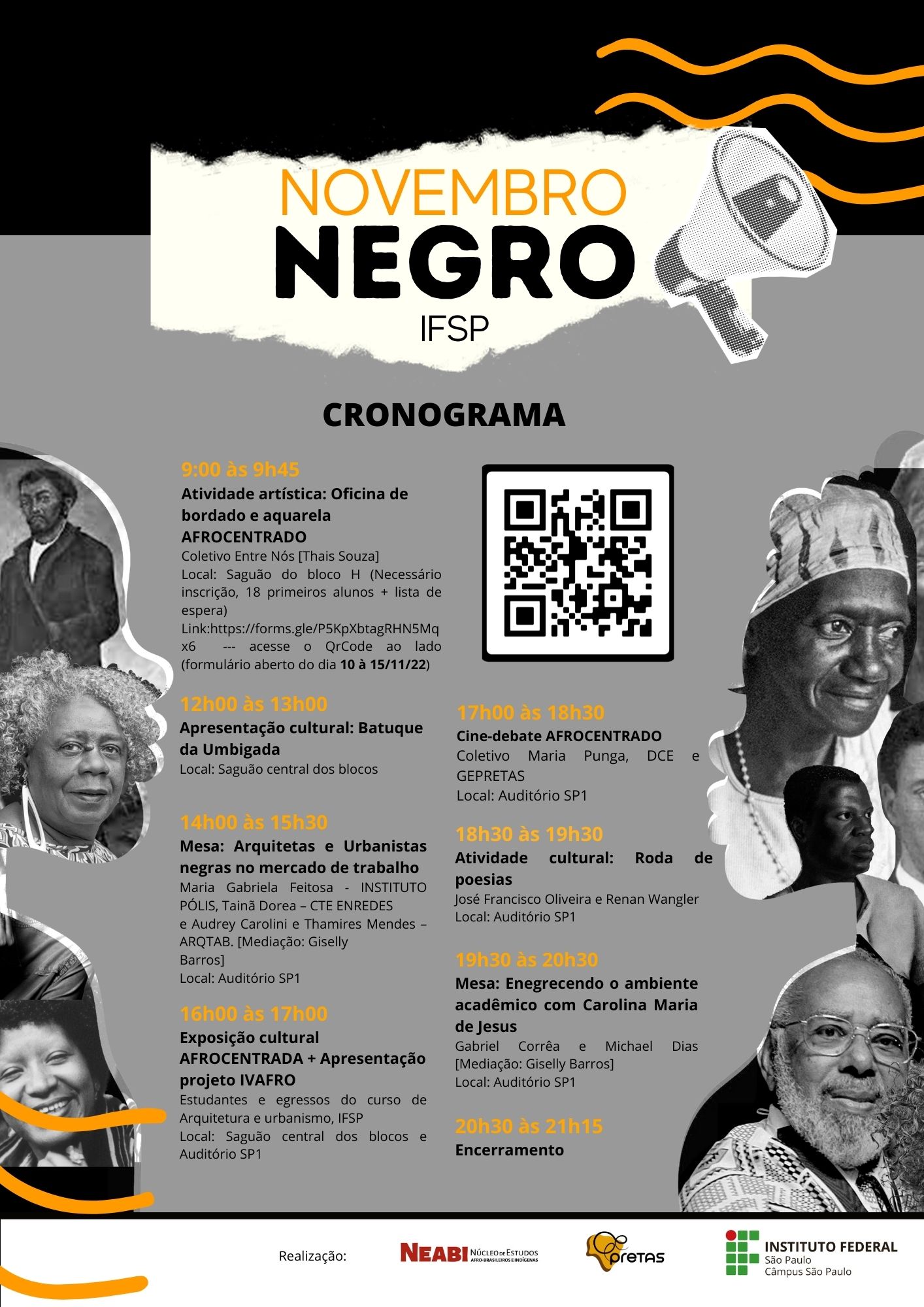 cartaz novembro negro cronograma